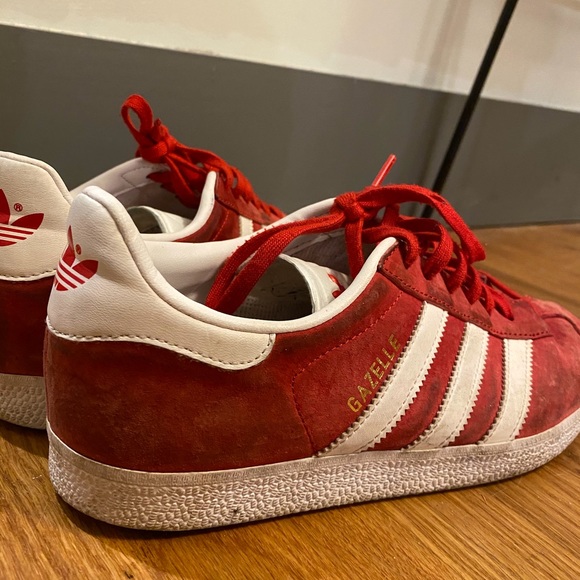 Red Adidas Gazelle Sneakers - Picture 4 of 5